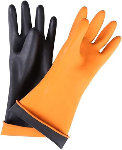 Chemical Resistant Gloves, Reusable Heavy Duty Long Rubber Gloves Dishwashing Glove Industrial Safety Gloves for Men