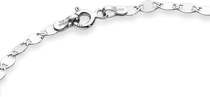925 Sterling Silver or 18K Gold Plated 925 Sterling Silver Sparkle Mirror Link Chain Bracelet for Women