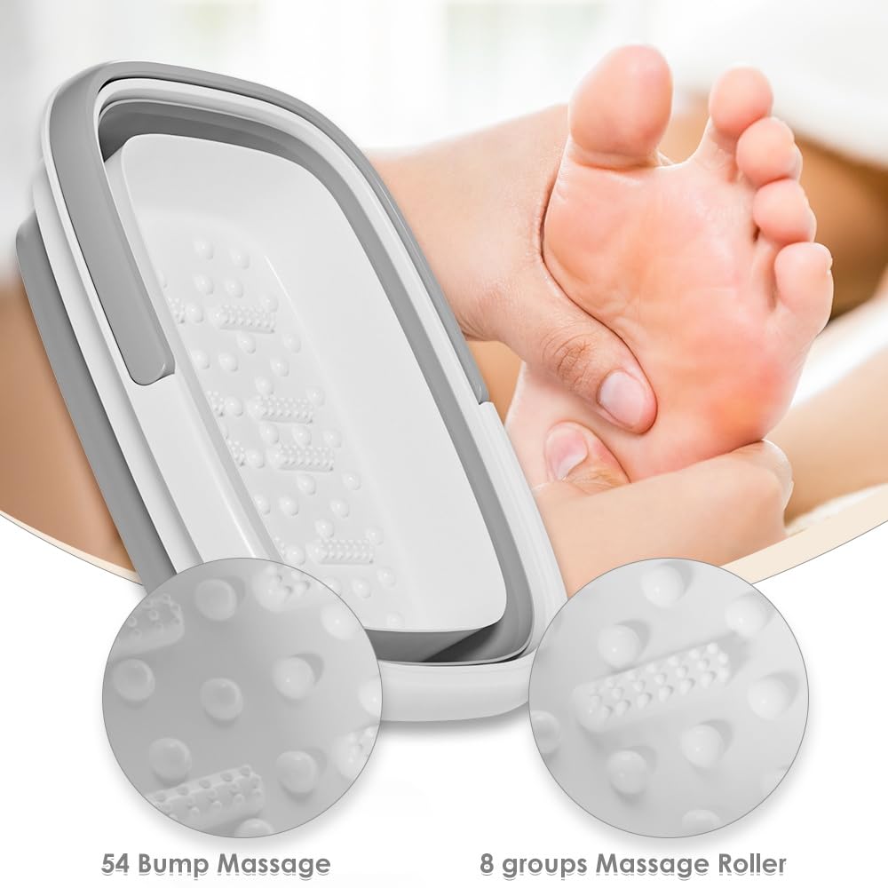 Foot Bath Basin for Soaking Feet Foot Soak Tub Plastic Foot Bucket with Handles and Massage Acupoint