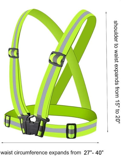 2 Pack High Visibility Adjustable Safety Ves for Night Cycling Hiking Jogging
