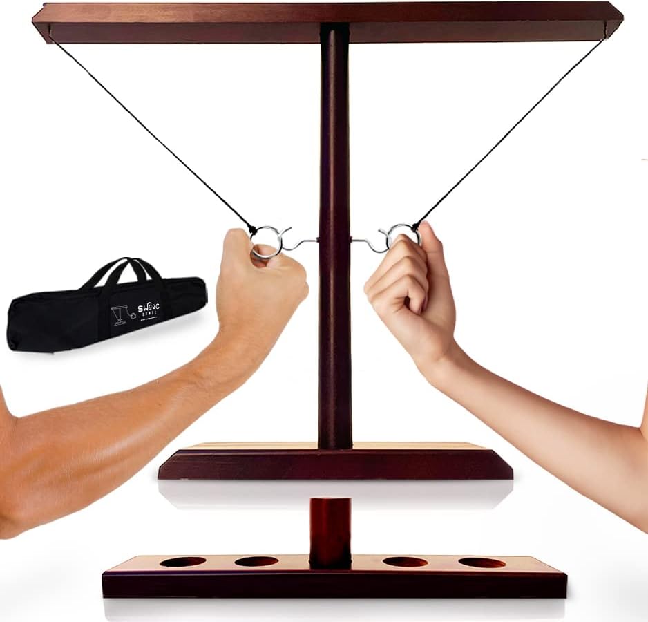 Battle Hooks XL Hook and Ring Game with Ladder 20 Second Set Up Hook and Ring Toss