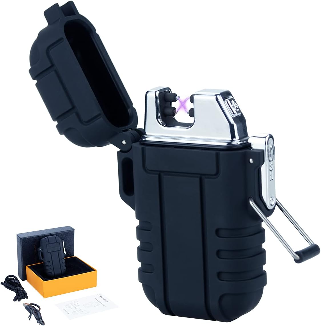 Outdoors Waterproof Lighter USB Electronic Rechargeable Pulse Plasma Lighter Double Arc Plasma Lighter