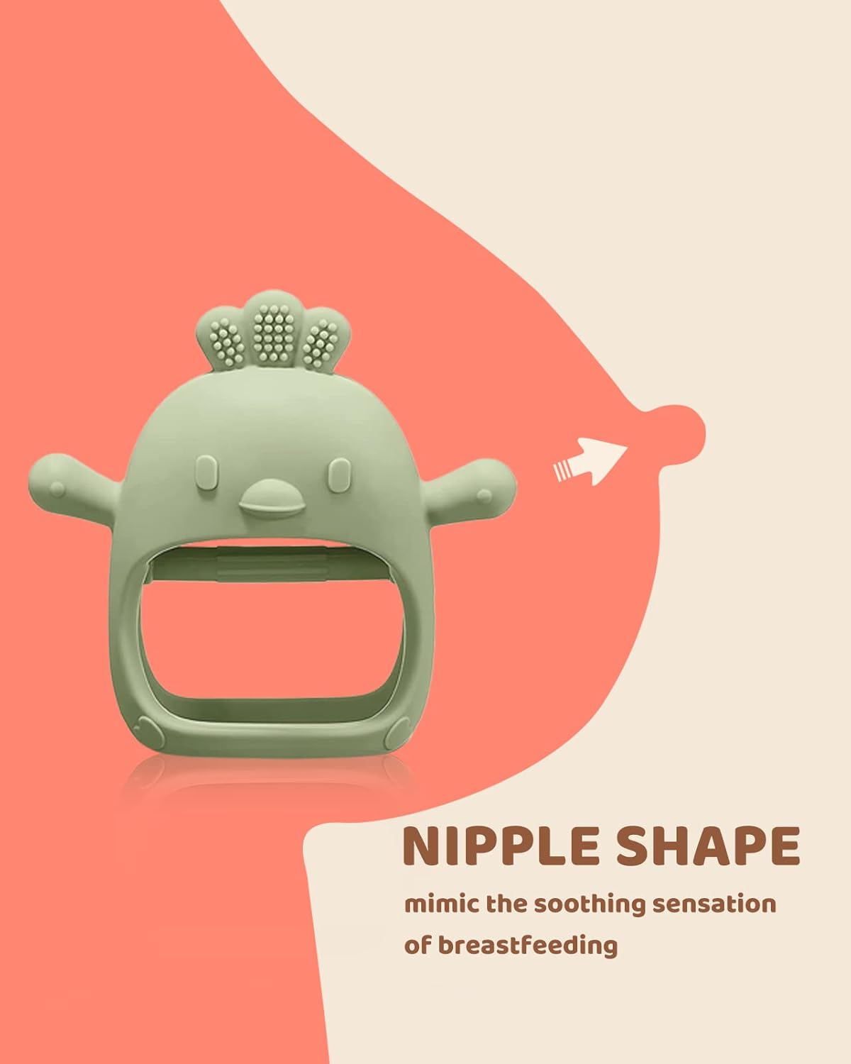 2 Pack Baby Teething Toy Silicone Teething Mitten for Babies Over 3 Months Anti Dropping Wrist Hand Teethers