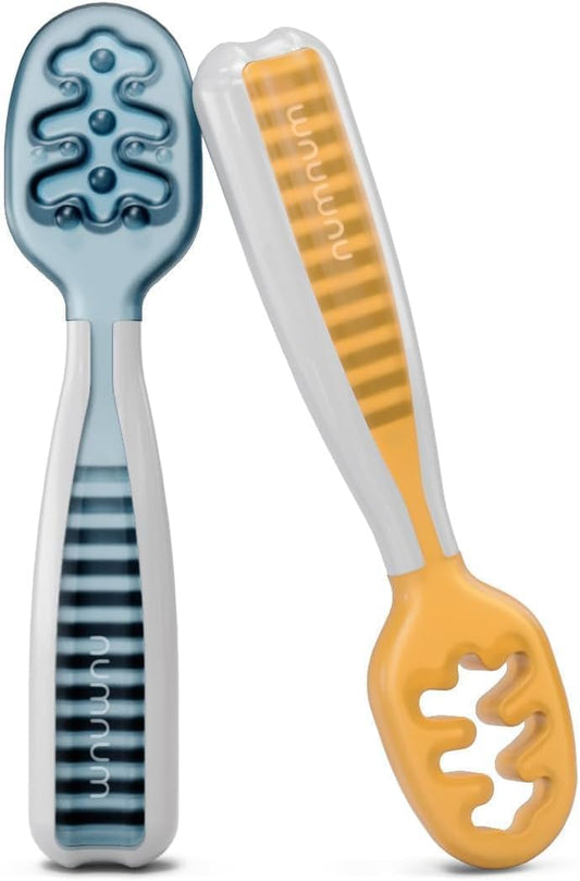 Baby Essentials Pre-Spoon GOOtensils for 6+ Months First Stage Self Feeding Spoons