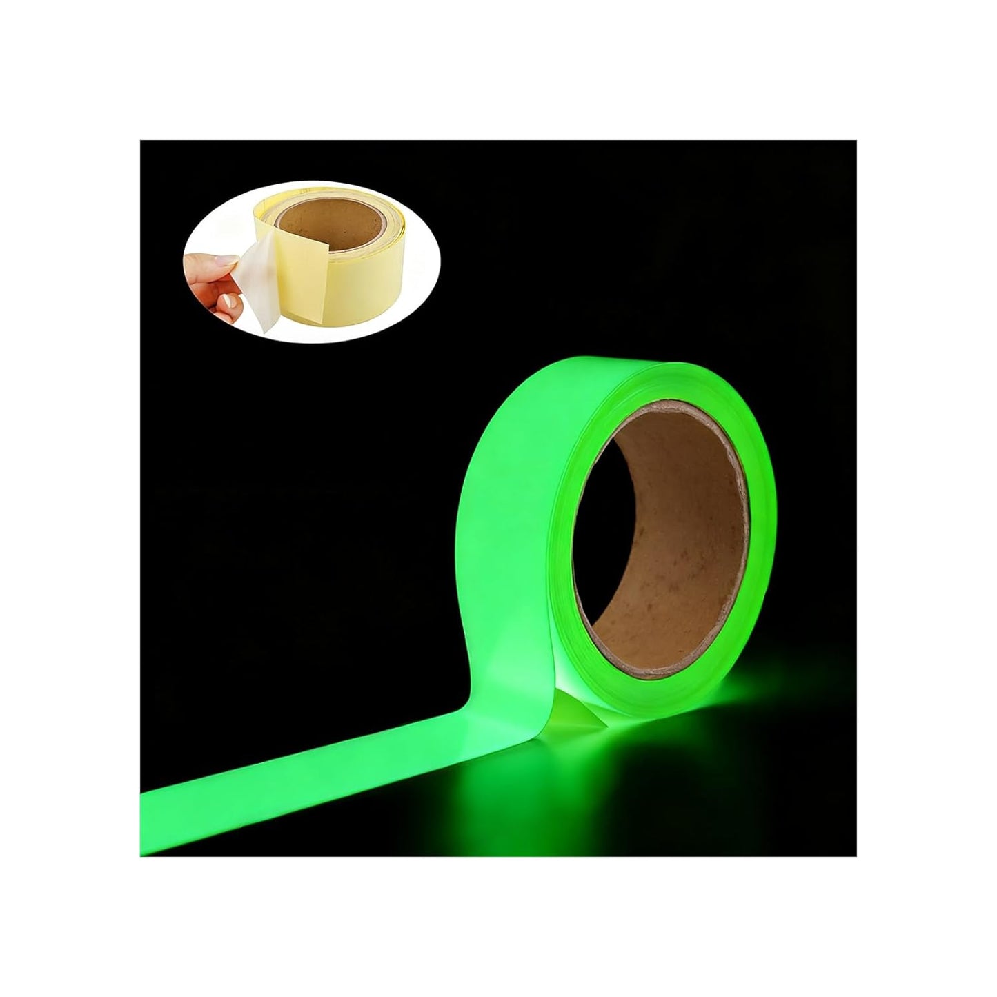 Glow in The Dark Tape 33 ft x 0.5 inch Green High Bright Luminous Tape Sticker Removeble Waterproof