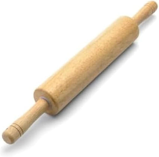 Classic Wood Rolling Pin 18 Inch Hardwood Dough Roller for Baking Pizza Pies Pastry and Cookies