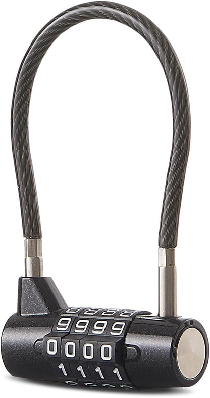 4 Digits Cabinet Lock with 3.5" Cable Length Twist 3.5" Length Durable Cable Ideal for lockers Gym Toolbox