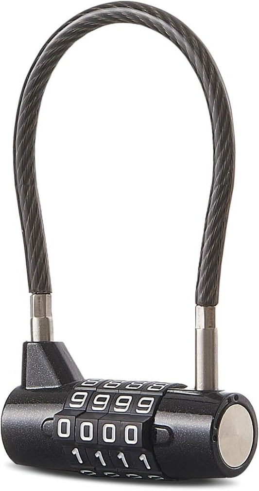 4 Digits Cabinet Lock with 3.5" Cable Length Twist 3.5" Length Durable Cable Ideal for lockers Gym Toolbox
