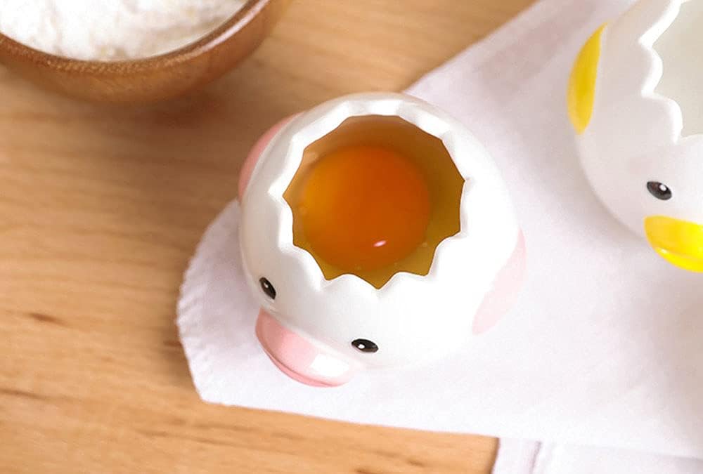 Cute Egg Separator Ceramics Vomiting Chicken Egg Yolk White Separator Practical Household Small Egg Filter Splitter