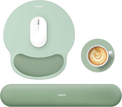 Keyboard Wrist Rest 3-in-1 Gel Memory Foam Ergonomic Mouse Pad with Wrist Rest Set Gaming Mousepad Arm Cushion