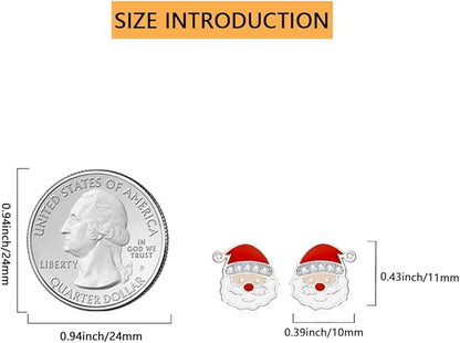 Christmas Tree Earrings for Women Sterling Silver Hypoallergenic Winter Party Christmas Stud Earrings