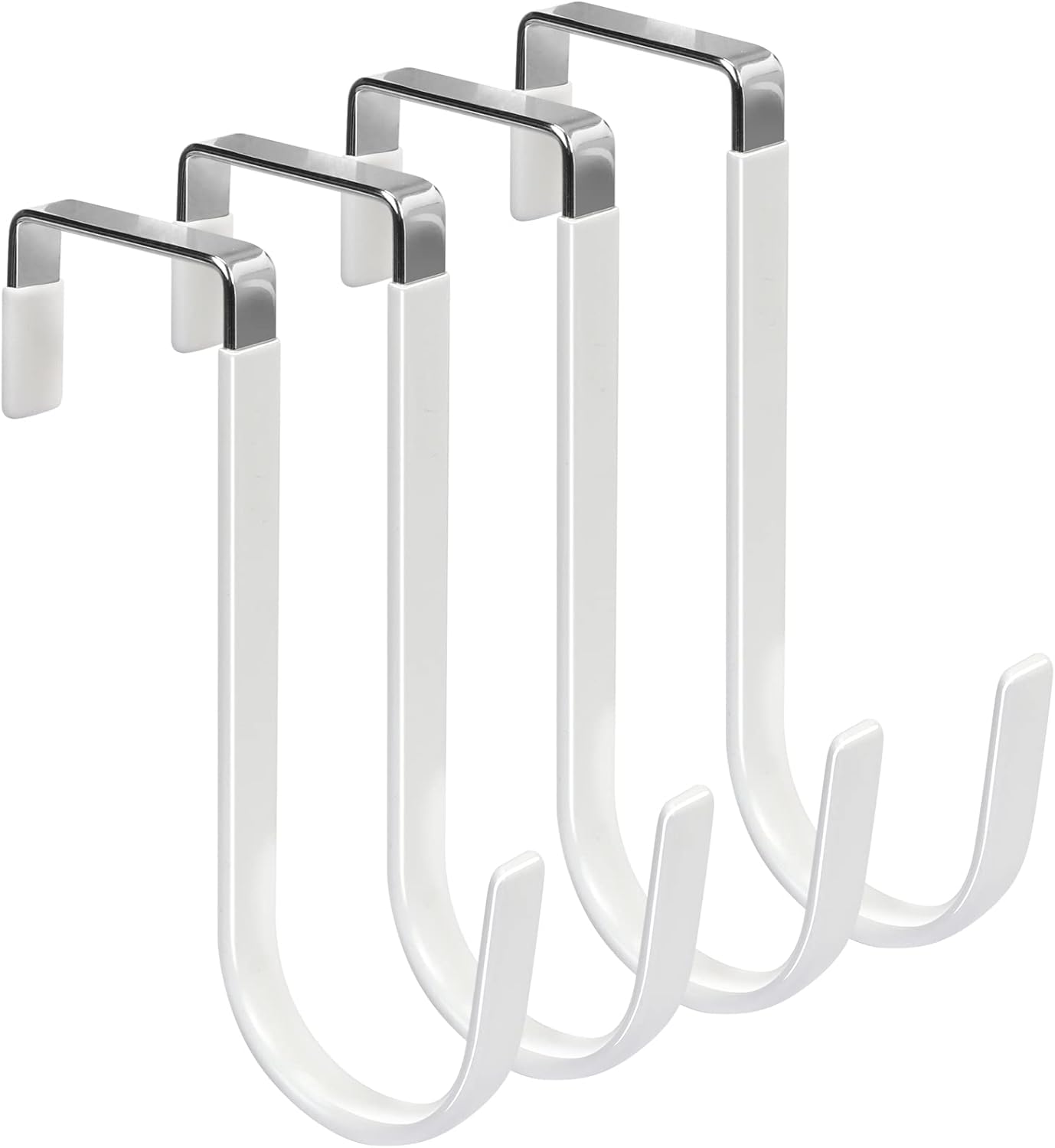 4 Pack Hangers Hooks with Rubber Prevent Scratches Heavy Duty Organizer for Living Room Bathroom Bedroom Kitchen Hanging Clothes