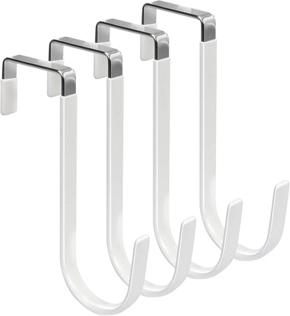 4 Pack Hangers Hooks with Rubber Prevent Scratches Heavy Duty Organizer for Living Room Bathroom Bedroom Kitchen Hanging Clothes