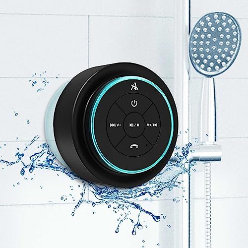 Upgraded Pro Shower Speaker Certified IPX7 Waterproof Bluetooth Speaker with Suction Cup Silicone Lanyard 8W Crystal Sound&Rich Bass