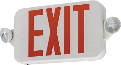 Basics LED Exit Sign/Emergency Light Combo, Red/Green Switchable Exit Sign and Emergency Lights for Business