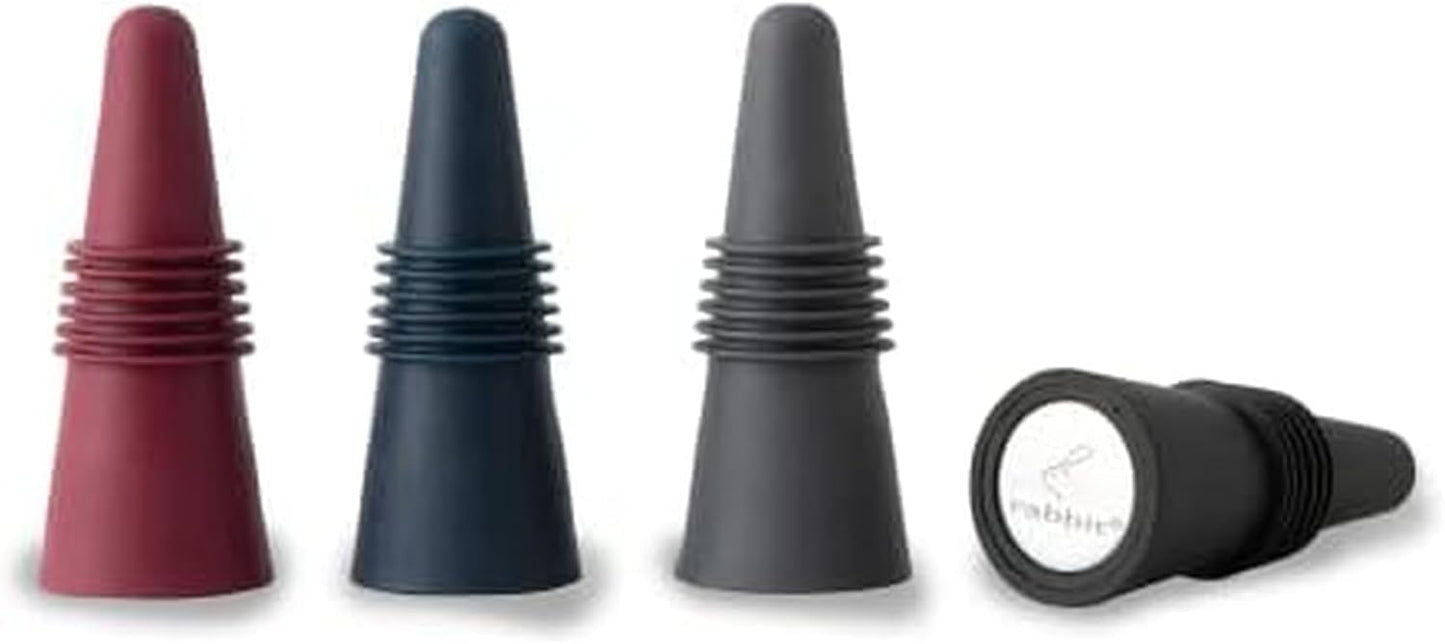 Bottle Stoppers Set of 4 Multicolor Wine Bottle Caps to Preserve Freshness Stylish and Durable