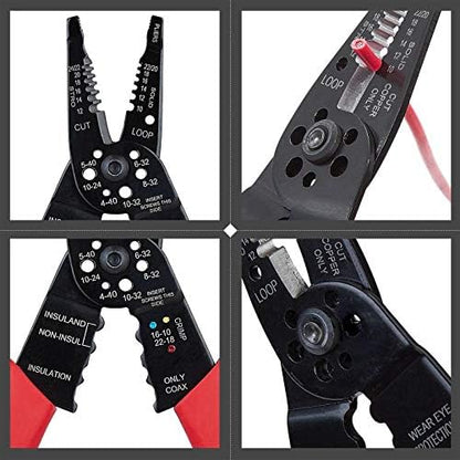 Professional 8 inch Wire Stripper/Crimping Tool Cable Cutter/Crimper Wiring and Multi-Function Hand Tool