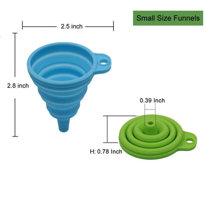 4 Pack Small and Large Kitchen Gadgets Accessories Foldable Silicone Collapsible Funnels