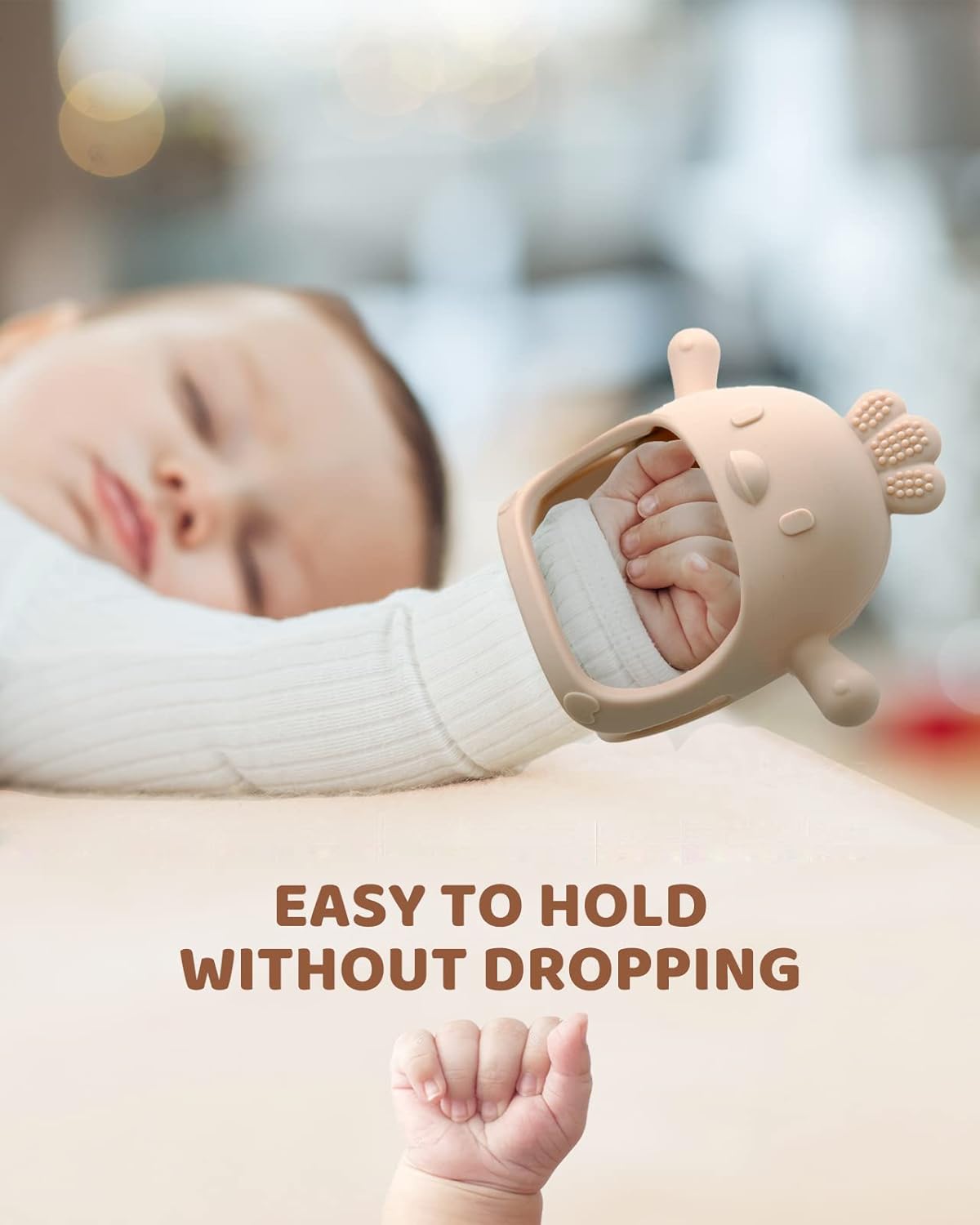 2 Pack Baby Teething Toy Silicone Teething Mitten for Babies Over 3 Months Anti Dropping Wrist Hand Teethers