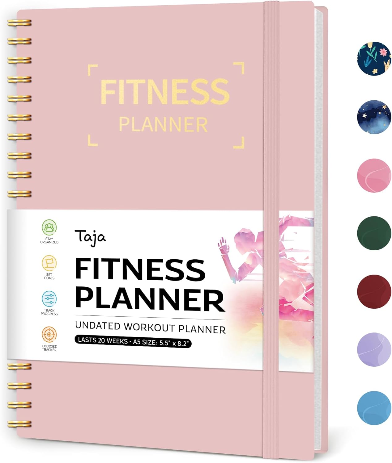 Fitness Workout Journal for Women & Men A5(5.5" x 8.2") Workout Log Book Planner for Tracking Progress