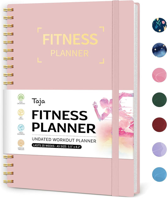 Fitness Workout Journal for Women & Men A5(5.5" x 8.2") Workout Log Book Planner for Tracking Progress