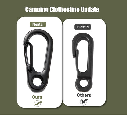 Portable Travel Clothesline Cord Caudblor Adjustable 33ft Camping Clothes line Laundry Drying Rope for Hotel Trip