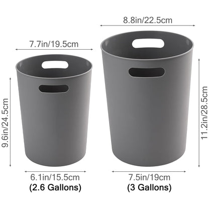 4 Pack Small Trash Can for Bathroom 3 Gallon/12-Liter Wastebasket Round Plastic Garbage Container Bin