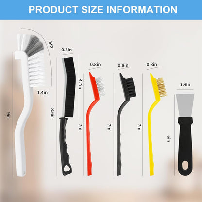 11Pcs Crevice Cleaning Brush Set Hard Bristle Cleaning Supplies for Kitchen Bathroom Corner Grout Sink