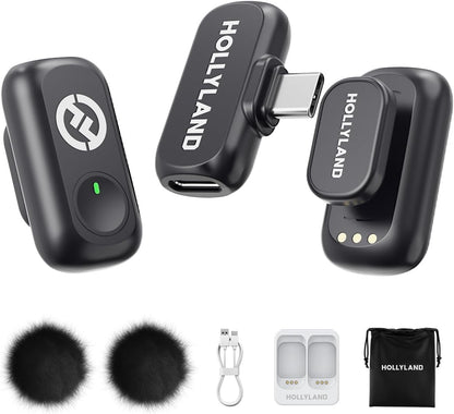 A1 Wireless Microphone for iPhone & Android 48kHz/24-bit Studio Audio 3-Level Noise Cancellation 200m Range Magnetic Mini Mic