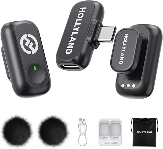 A1 Wireless Microphone for iPhone & Android 48kHz/24-bit Studio Audio 3-Level Noise Cancellation 200m Range Magnetic Mini Mic
