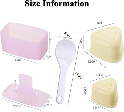 3 Pieces Musubi Press Mold Rice Ball Makers, Triangle Sushi Maker for Bento or Japanese Boxed