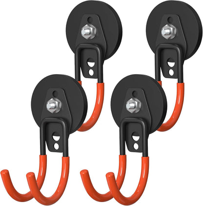 Heavy Duty Storage Magnetic Utility Hooks Large Garage Magnet Hooks with Anti-Slip Coating for Metal Cabinet