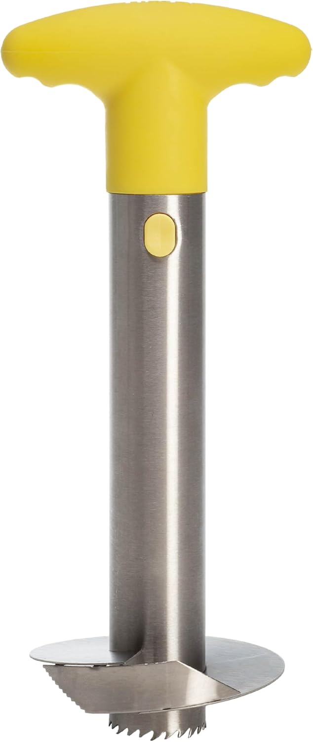 Pineapple Slicer Stainless Steel with Non-Slip Handle Cores & Slices Pineapples into Even Rings