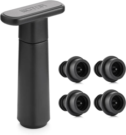 Wine Saver Vacuum Pump with 4 Stoppers Wine Stopper & Preserver Reusable Bottle Sealer