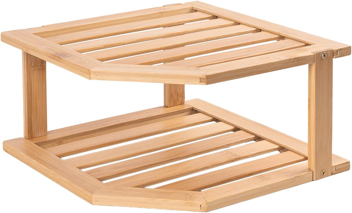 2 Tier Plate Organizer for Cabinet and Countertop Pantry Dish and Spice Rack