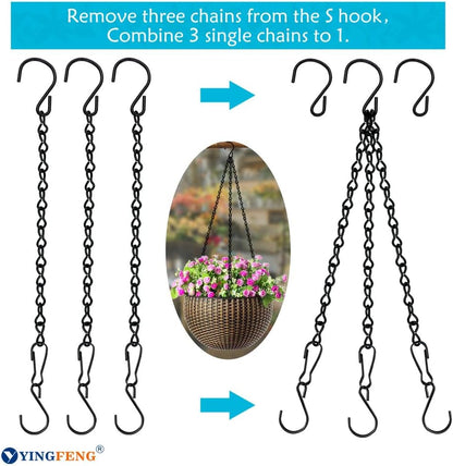 10 Pack 9.5 Inch Black Hanging Chains Garden Plant Hangers for Hanging Bird Feeders, Billboards, Chalkboards