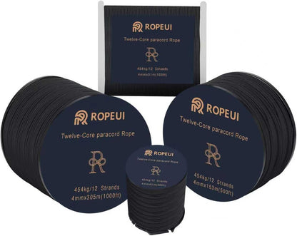 12 Strand Nylon Tactical Parachute Cord 100ft–1000ft Utility Rope for Survival Camping Hiking