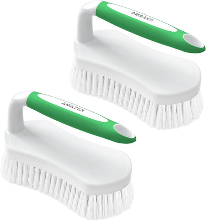 Scrub Brush for Cleaning Comfort Grip Shower Scrubber Stiff Bristles with Handle Heavy Duty