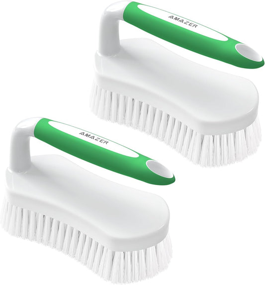 Scrub Brush for Cleaning Comfort Grip Shower Scrubber Stiff Bristles with Handle Heavy Duty