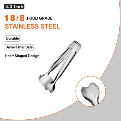 18-Packs Stainless Steel Sugar Tongs 4.3inch Ice Tongs Kitchen Appetizers Tongs for Coffee Bar