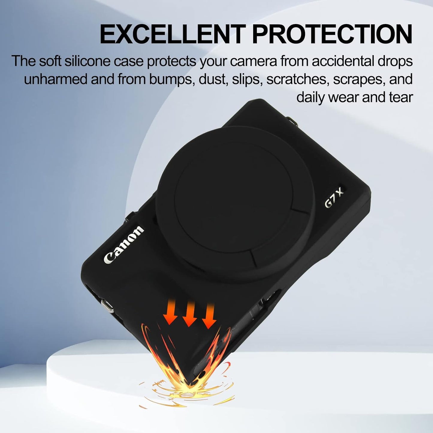 Easy Hood Case for Powershot G7 X Mark III Digital Camera Soft Silicone Protective Cover with Removable Lens Cover