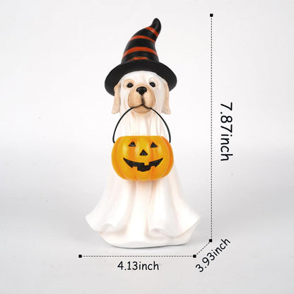 Ghost Figurine Sculpted Hand-Painted Dog Figurine Gift Ghost Figurines for Home Office Desk Decor