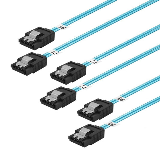12 Inches 3 Pack Flexible Straight SATA-Cable 6Gbps Data with Locking Latch for SSD HDD