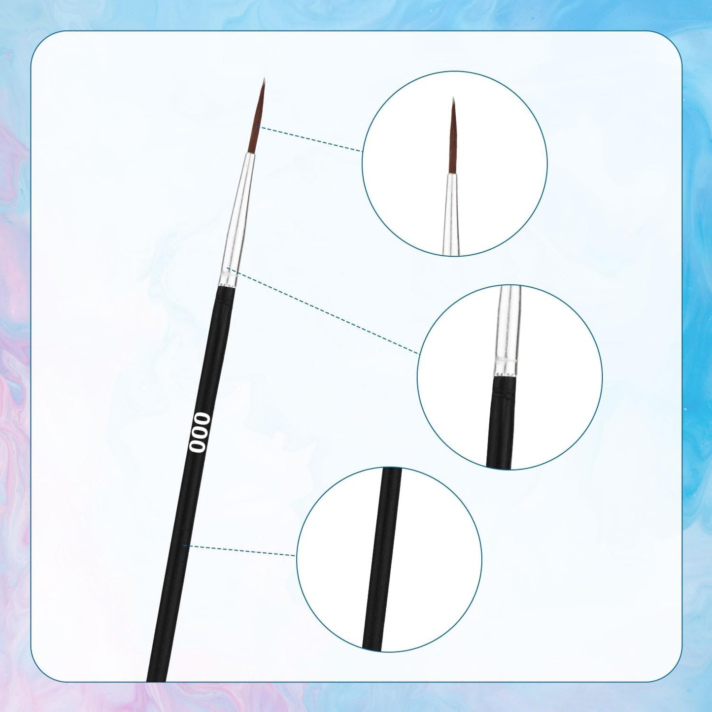 30pcs Detail Paint Brushes Fine Tip Paint Brush with 3 Sizes #0#00#000 Mini Tiny Miniature Fine Paint Liner Brush