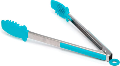 12-Inch Steel Reinforced Silicone Teeth Heat Resistant to 400°F Safe for Non-Stick Surfaces, Locking Design