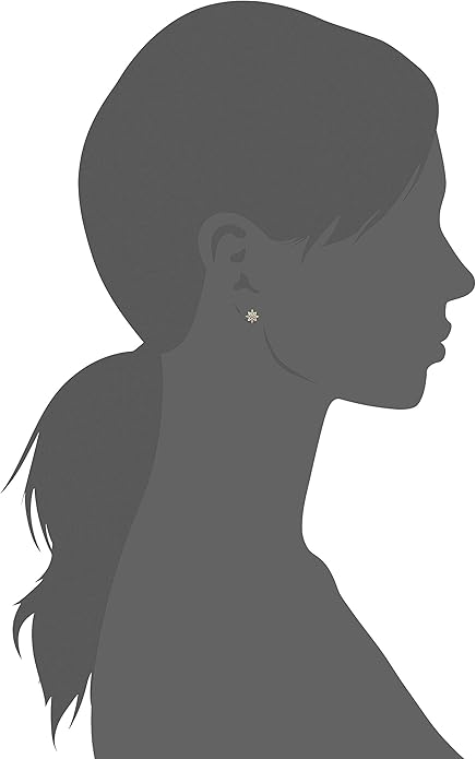 Gold and Rhodium Plated Sterling Silver Cubic Zirconia Earrings