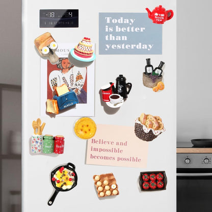12pcs Cute Food Fridge Magnets for Fridge Cute Magnet Refrigerator Stickers for Kitchen Magnet Decorative