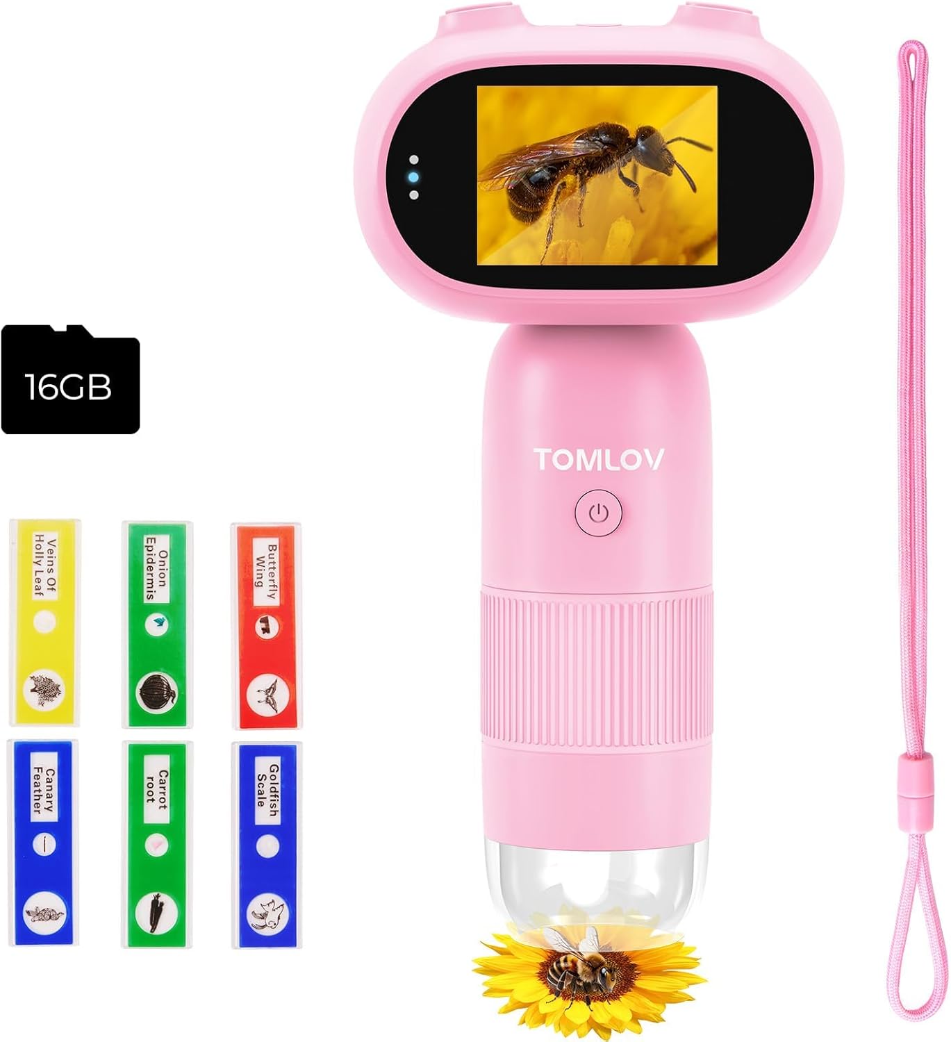 P30 Kids Microscope with 2" LCD Screen & 1000X Zoom Portable Digital Magnifying Glasses
