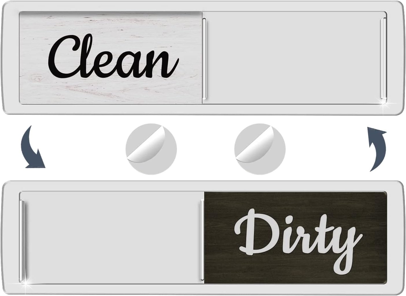 Dishwasher Magnet Clean Dirty Sign Farmhouse Rustic Wood Design Black and White Non-Scratch