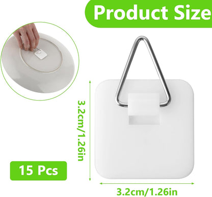 15PCS Invisible Adhesive Plate Hangers Wall Display Holder 1.25 Inches Vertical Holders for Hooks